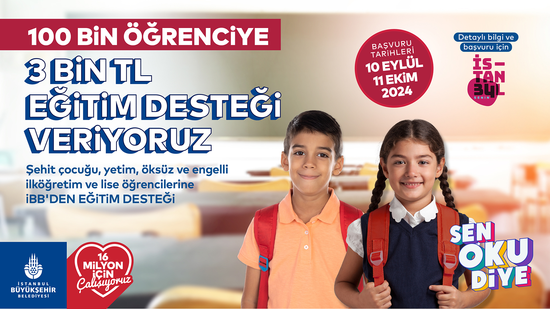 İBB’nin şehit çocuğu, yetim, öksüz ve engelli öğrencilere verdiği ‘Sen