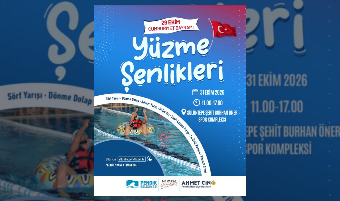 Pendik Belediyesi tarafından düzenlenecek 29 Ekim Cumhuriyet Bayramı Yüzme Şenliği