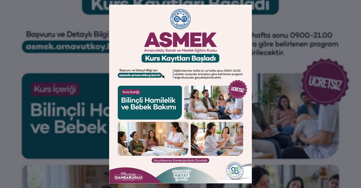 Arnavutköy Belediyesi ASMEK bünyesinde hamilelik süreci ve bebek bakımına yönelik